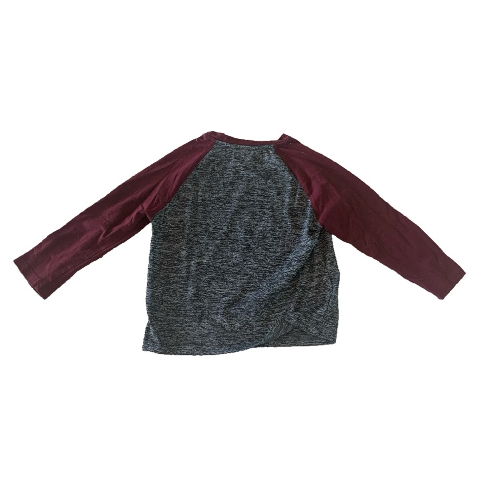 SHEIN Youth Boys Gray and Red Long Sleeve Raglan Tee